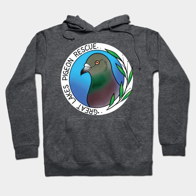 Great Lakes Pigeon Rescue Logo Hoodie by Great Lakes Pigeon Rescue